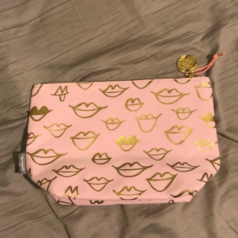 Hallmark Pink Lip Kiss Mark Cosmetic / Makeup Bag